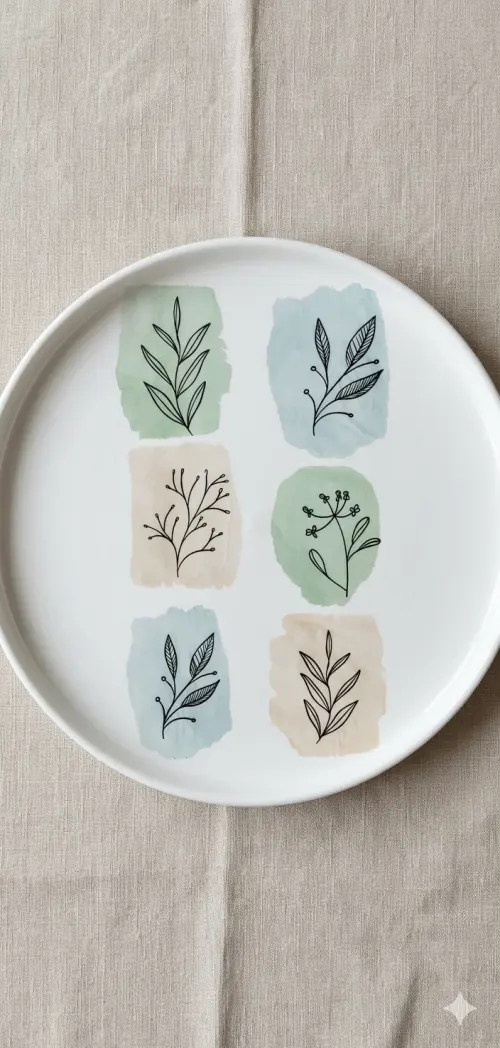 Prato fundo em decoupage artesanal