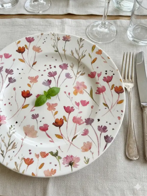Prato raso em decoupage artesanal