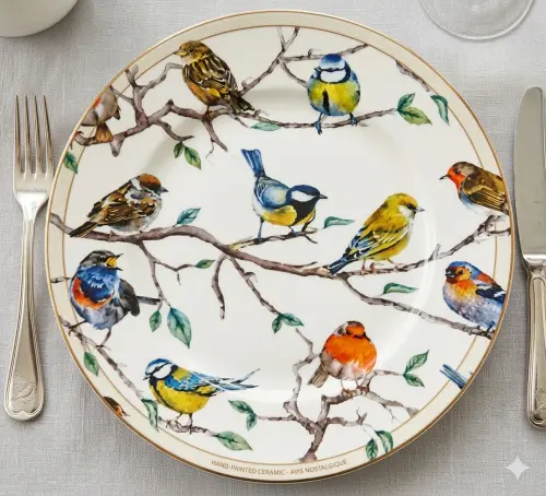 Prato raso em decoupage artesanal