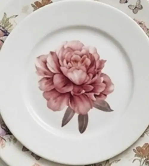 Prato de sobremesa em decoupage artesanal