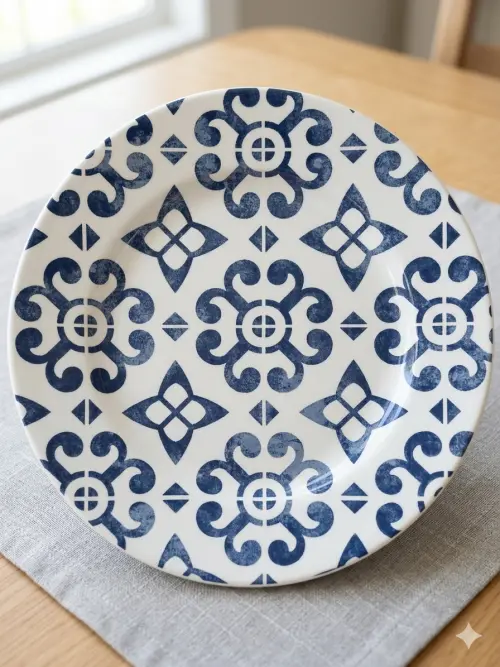 Prato de sobremesa em decoupage artesanal