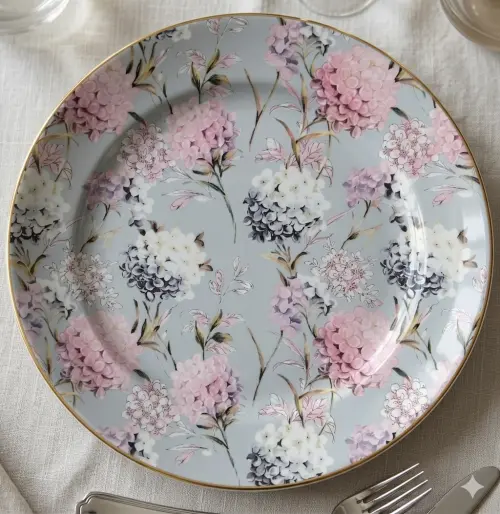 Prato raso em decoupage artesanal