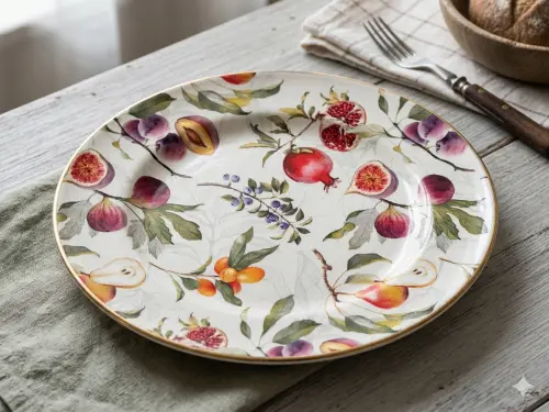 Prato raso em decoupage artesanal