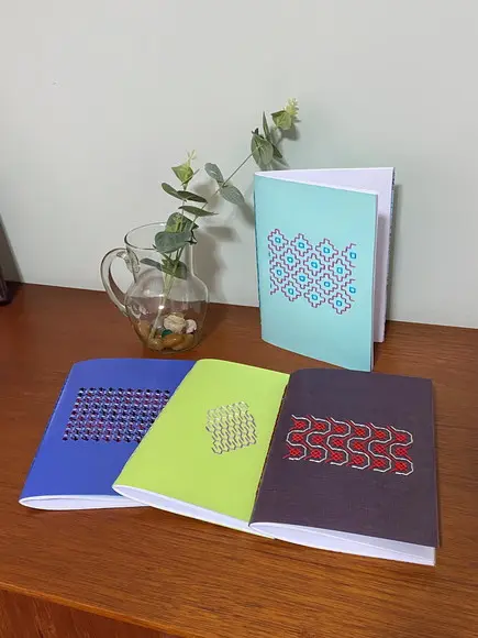 Caderno A5 Capa Flexível Bordada
