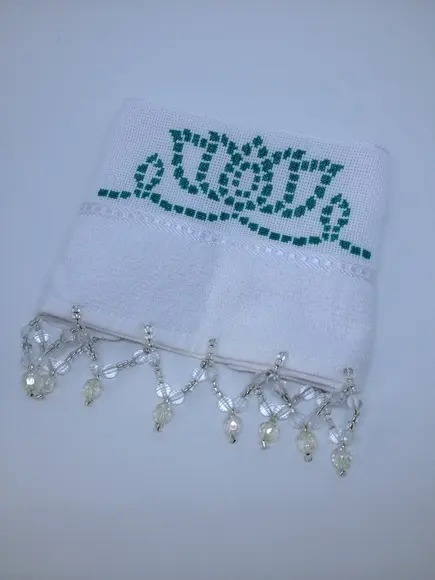 Conjunto Toalha de Lavabo com Pedraria