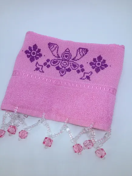 Conjunto Toalha de Lavabo com Pedraria
