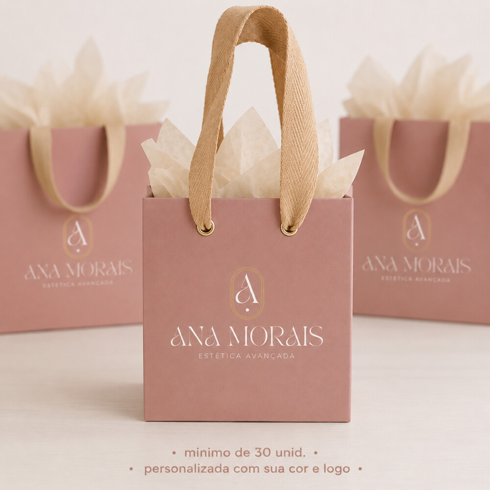 Mini Sacola Personalizada MONTADA 11x10x4  para Joias, Semijoias