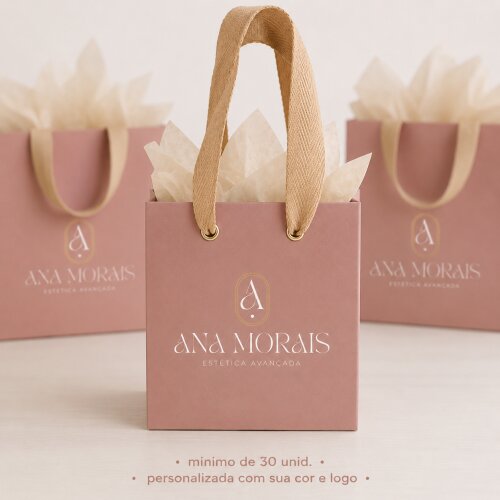 Mini Sacola Personalizada MONTADA 11x10x4  para Joias, Semijoias