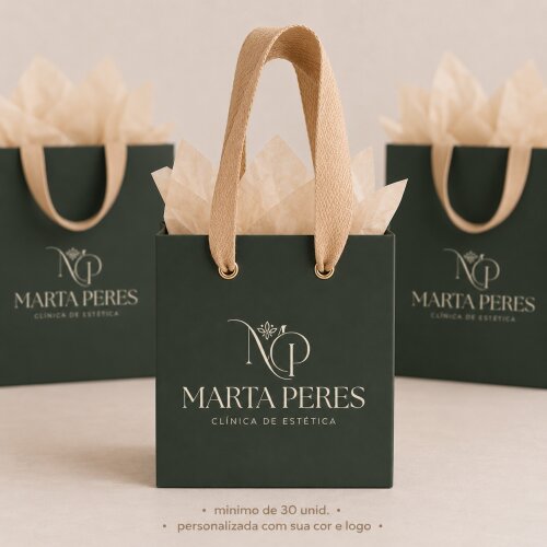 Mini Sacola Personalizada MONTADA 11x10x4  para Joias, Semijoias