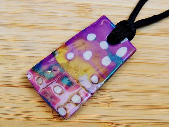 Colar Mokume Gane Tag