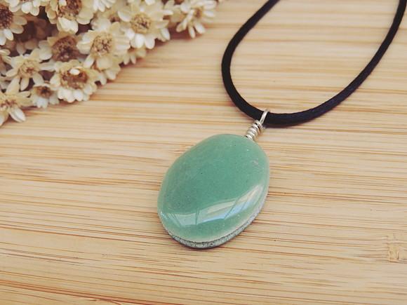 Colar Prata 925 Quartzo Verde Oval