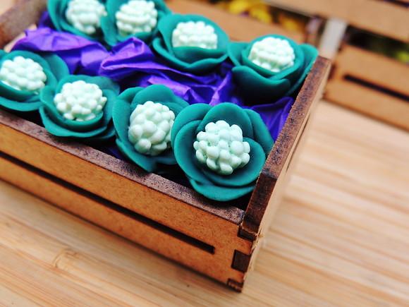 Mini Caixa de Feira com 10 Couve-flor - Biscuit
