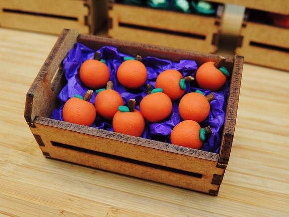 Mini Caixa de Feira com 10 Laranjas - Biscuit