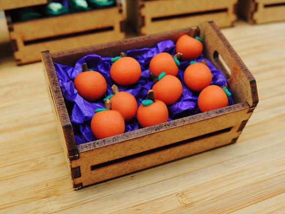 Mini Caixa de Feira com 10 Laranjas - Biscuit