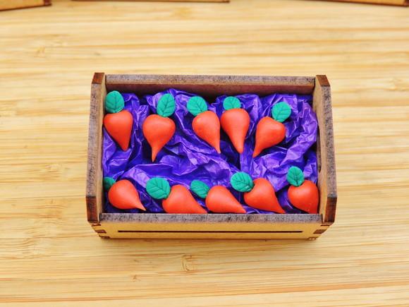 Mini Caixa de Feira com 10 Rabanetes - Biscuit