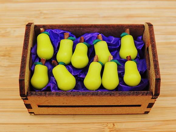 Mini Caixa de Feira com 10 Peras - Biscuit