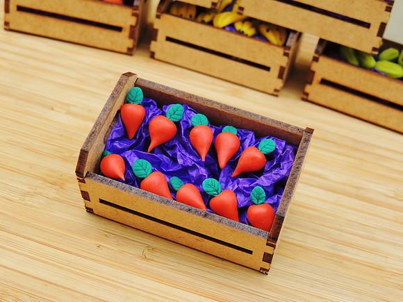 Mini Caixa de Feira com 10 Rabanetes - Biscuit