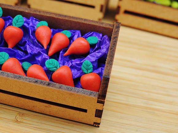 Mini Caixa de Feira com 10 Rabanetes - Biscuit