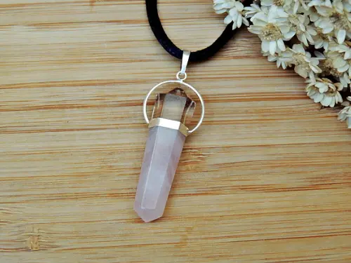Colar Atlante - Prata 925 - Quartzo Rosa/quartzo Fumê