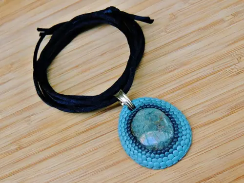 Colar Dragon Azul Acero e Aventurina