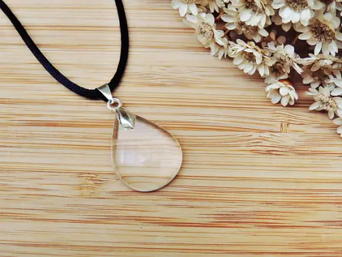 Colar Gota Quartzo Límpido