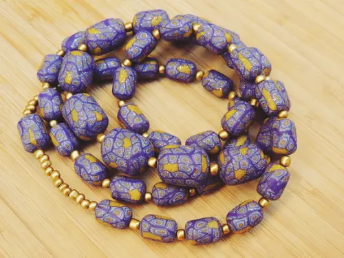 Colar Lilás e Dourado