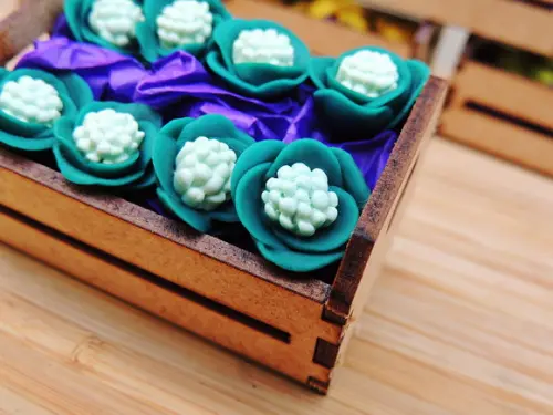 Mini Caixa de Feira com 10 Couve-flor - Biscuit