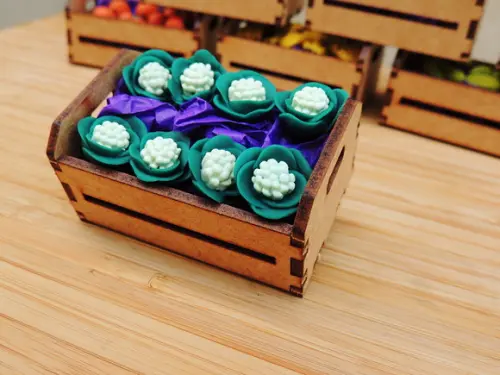 Mini Caixa de Feira com 10 Couve-flor - Biscuit