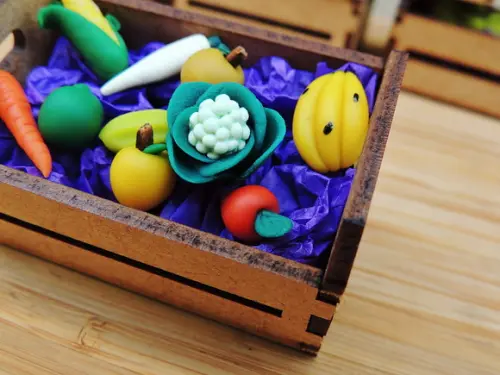 Mini Caixa de Feira com 10 Frutas Sortidas - Biscuit