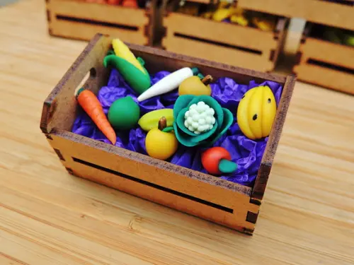 Mini Caixa de Feira com 10 Frutas Sortidas - Biscuit