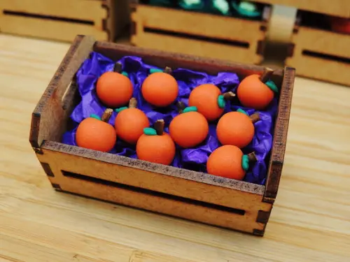 Mini Caixa de Feira com 10 Laranjas - Biscuit