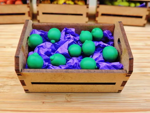 Mini Caixa de Feira com 10 Limões - Biscuit