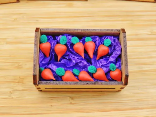 Mini Caixa de Feira com 10 Rabanetes - Biscuit