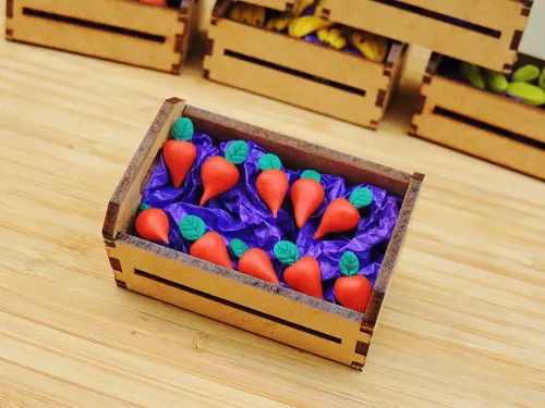 Mini Caixa de Feira com 10 Rabanetes - Biscuit