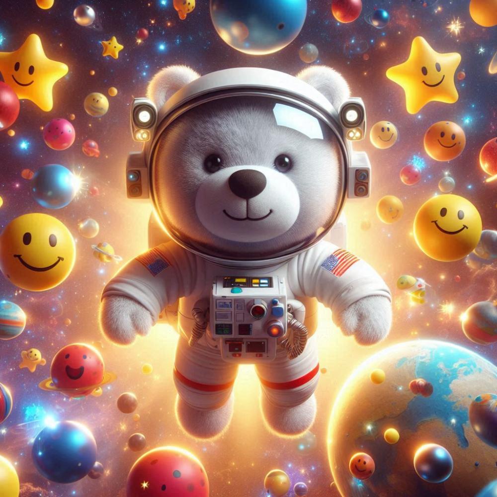 Kit Digital Ursinho Astronauta Estilo 3D