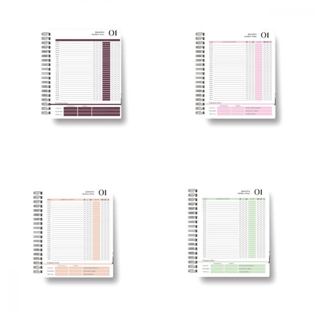 Arquivo Digital Combo Agendamento Manicure 2026 8 Cores