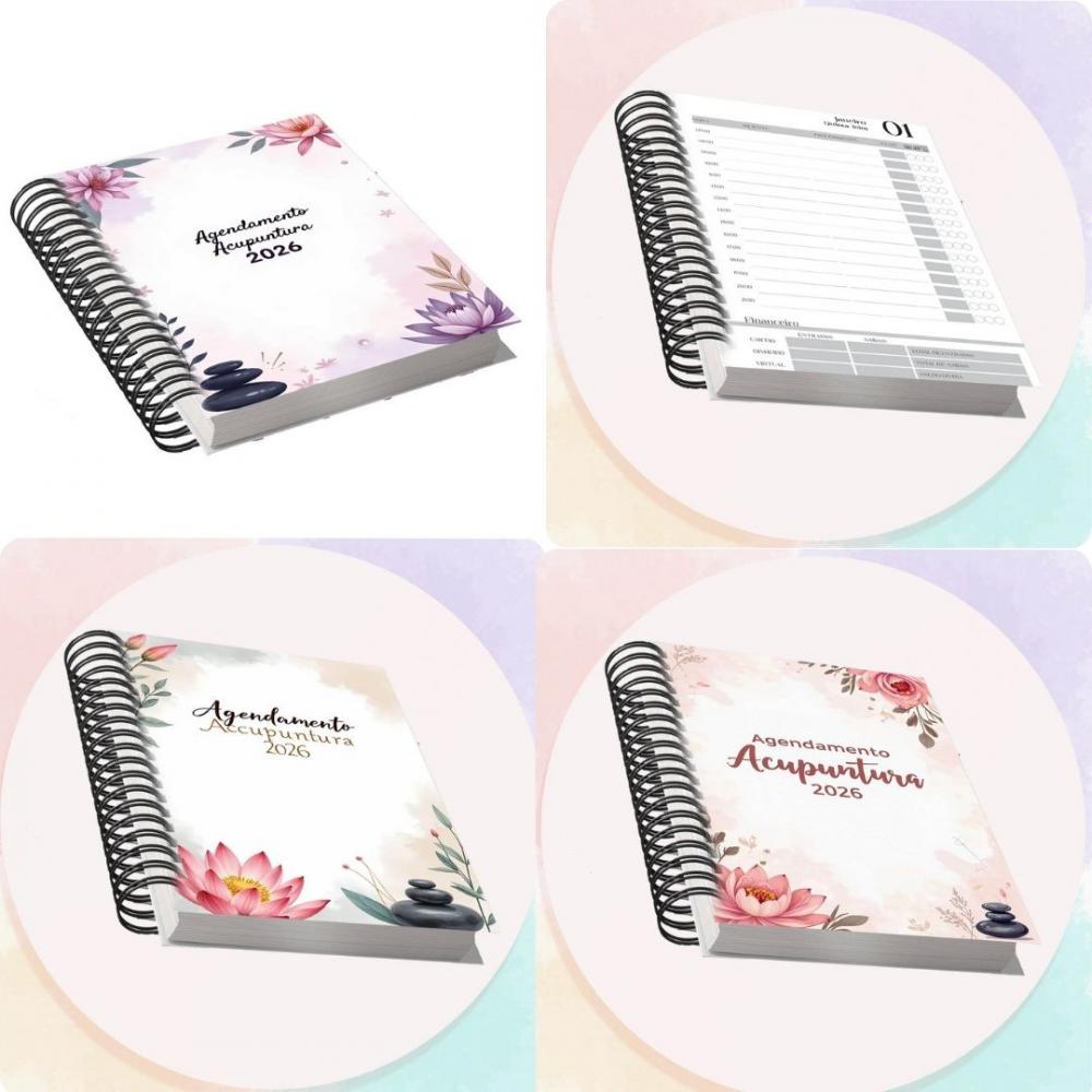 Arquivo Digital Combo Agendamento Acupuntura 2026 , 8 Cores