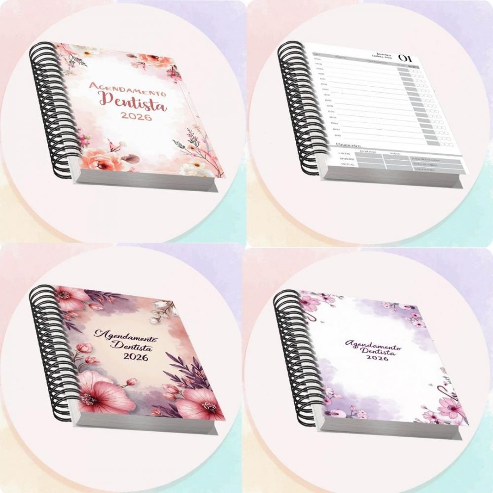 Arquivo Digital Combo Agendamento Dentista 2026 , 8 Cores