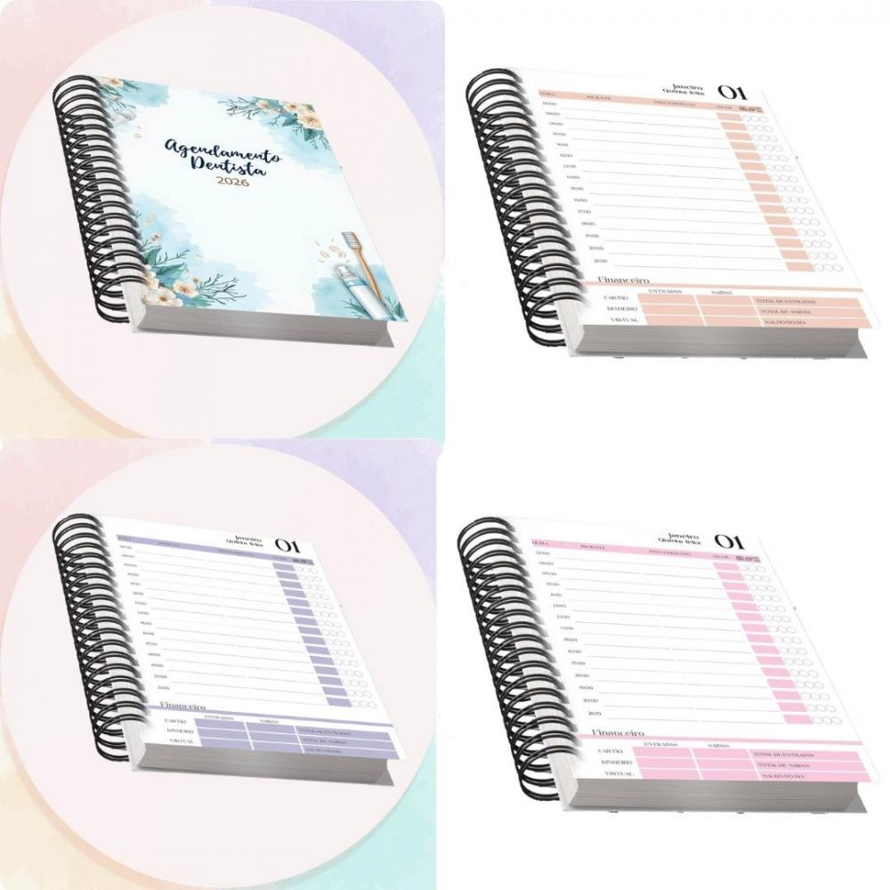 Arquivo Digital Combo Agendamento Dentista 2026 , 8 Cores