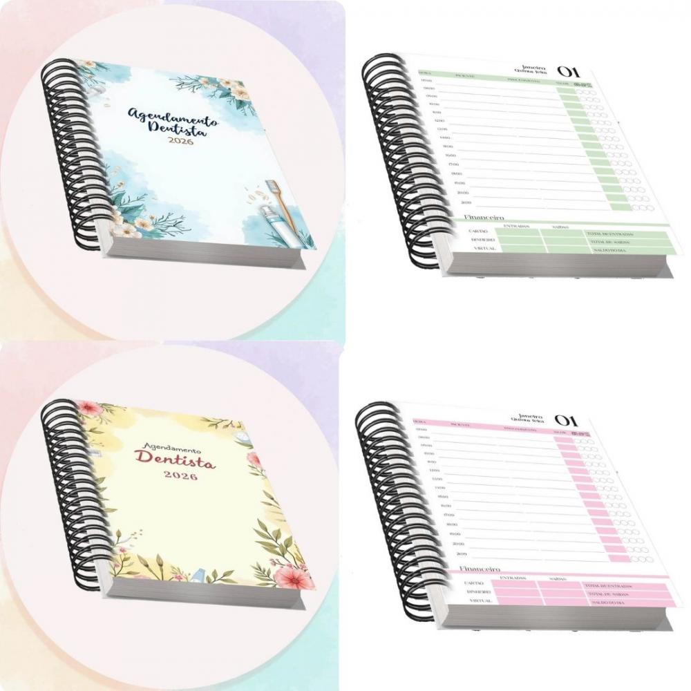 Arquivo Digital Combo Agendamento Dentista 2026 , 8 Cores