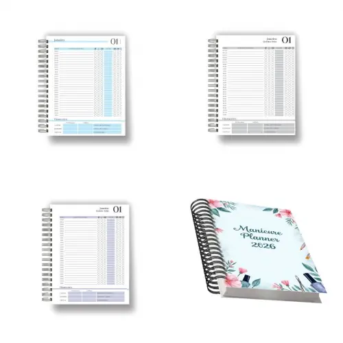 Arquivo Digital Combo Agendamento Manicure 2026 8 Cores