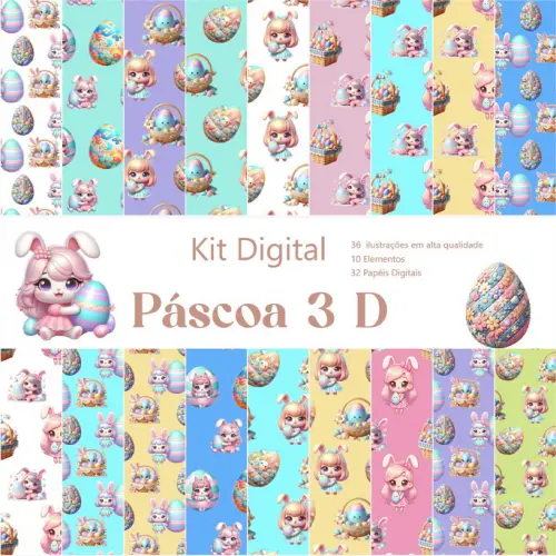 Kit Digital Páscoa Encantada 3D Envio Imediato.