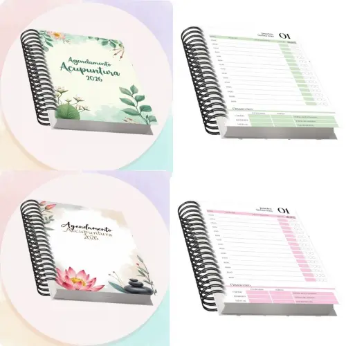 Arquivo Digital Combo Agendamento Acupuntura 2026 , 8 Cores
