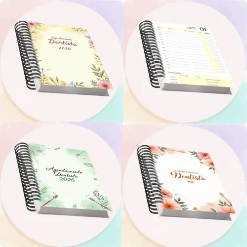 Arquivo Digital Combo Agendamento Dentista 2026 , 8 Cores