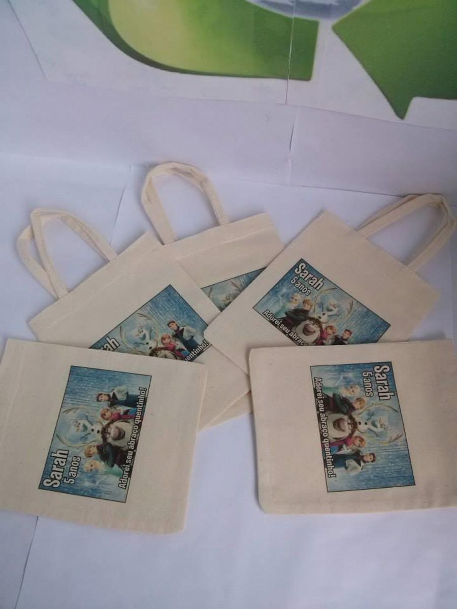 Sacolas Ecobags 15x20 Personalizadas Algodão Cru