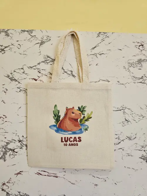 Sacola Ecobag Personalizada 20x20 Algodão Cru
