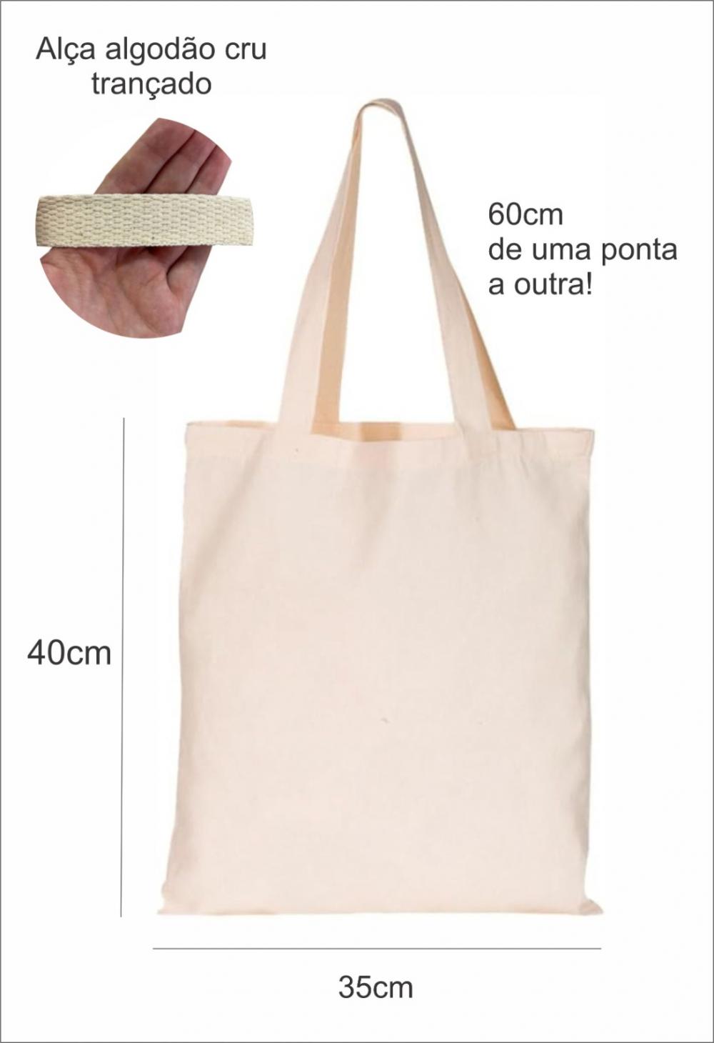 Sacolas ecobags de algodão 35x40 lisas sem impressão