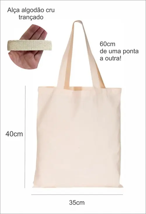 Sacolas ecobags de algodão 35x40 lisas sem impressão