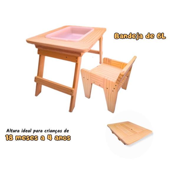 Kit 1 Mesa Sensorial Compacta Dobrável P + 1 Cadeirinha P