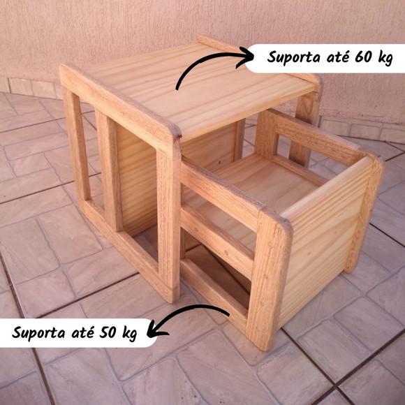 Kit 2 Cadeiras Infantis Cubo Reforçadas 3 em 1 - 30 e 40 cm